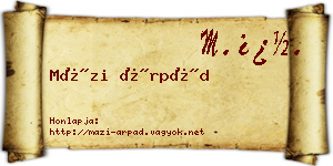 Mázi Árpád névjegykártya