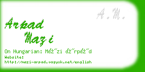 arpad mazi business card